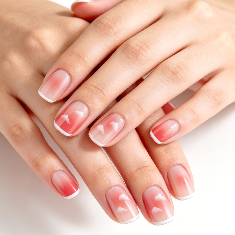 Ombre Cloud Design Press-On Nail Set Brehn