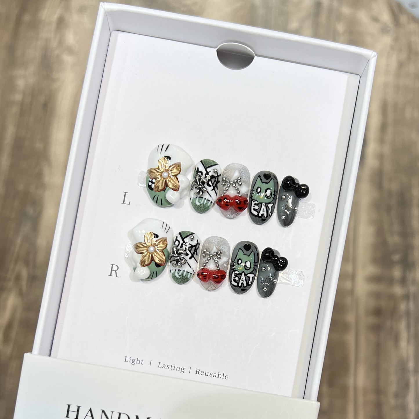 Verspieltes Charakterdesign Press-On Nagelkunstset Brehn