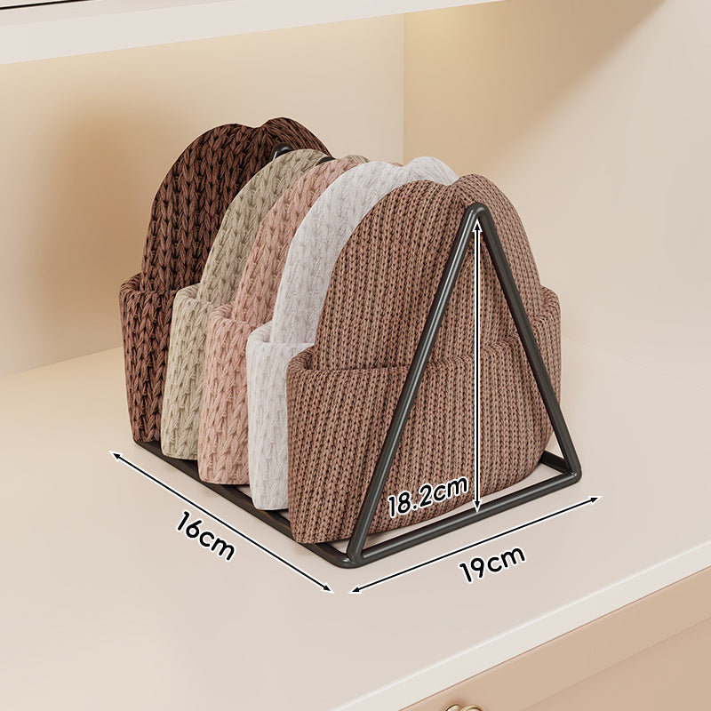 Dreieckiger Gold Metall Multi-Slot Mütze und Strickmützen Organizer Regal
