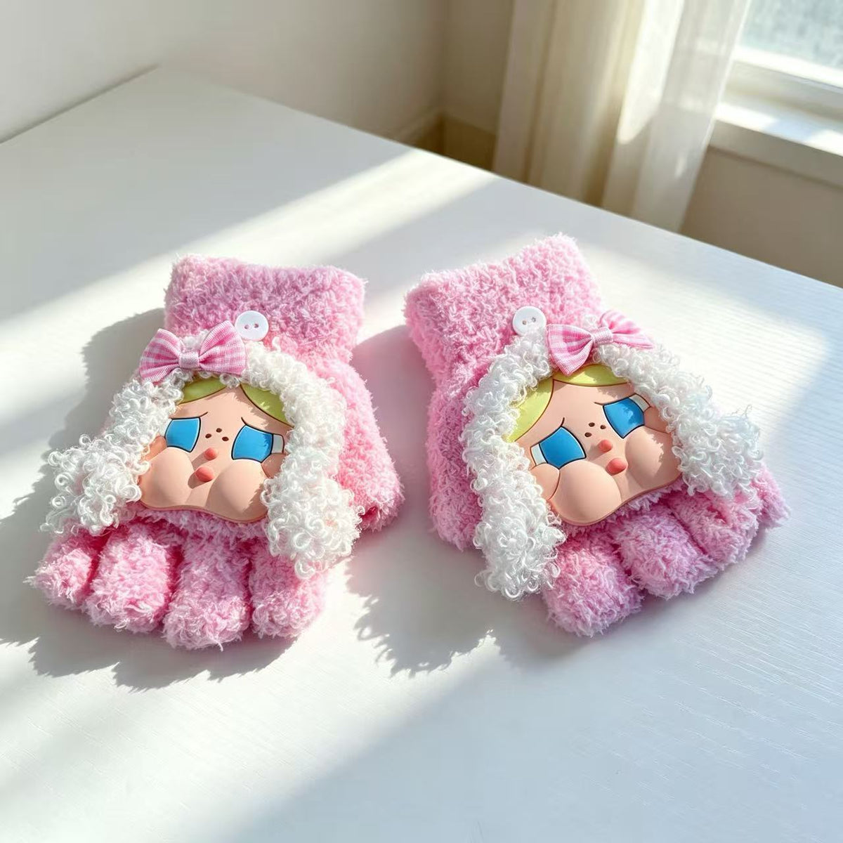 Niedliche Cartoon-Charakter-Fingerlosen Handschuhe Brehn