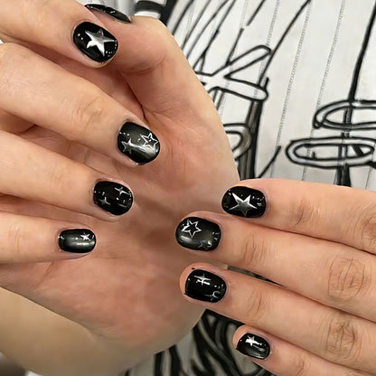 Kunstnagelset mit elegantem Sternen-Design Brehn