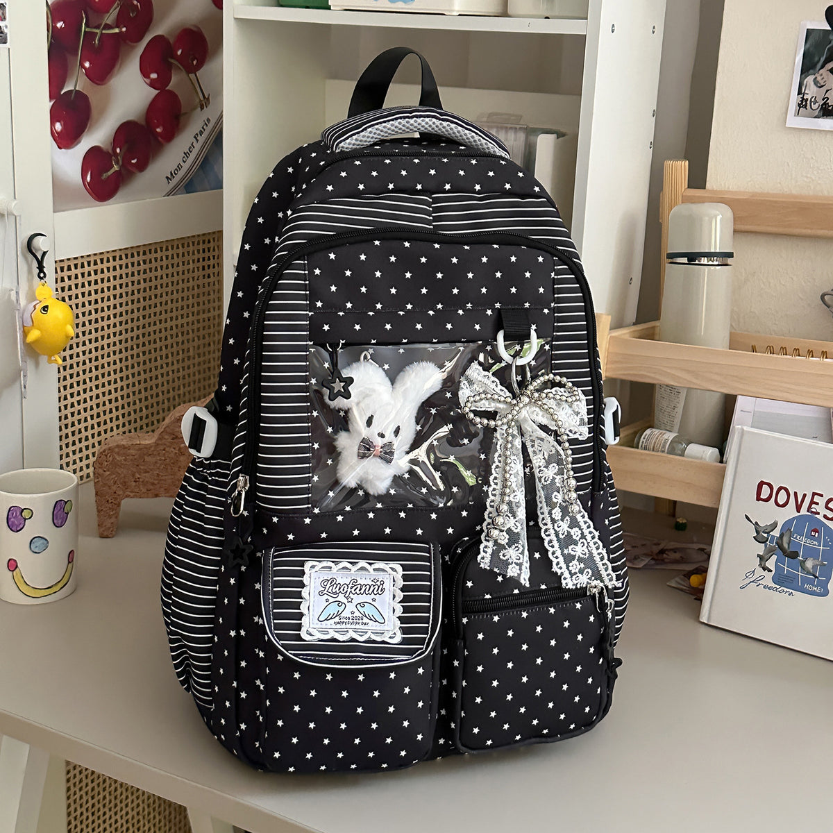 Stylische Multifunktionale Sternenprint Rucksack Brehn