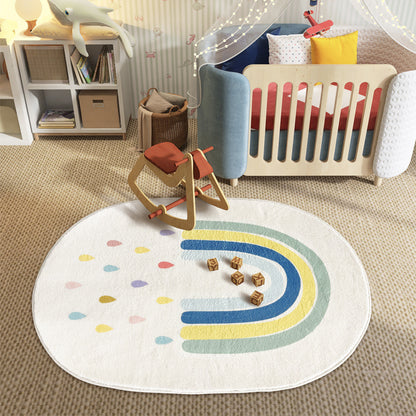 Kinderspielteppich im Regenbogen-Thema