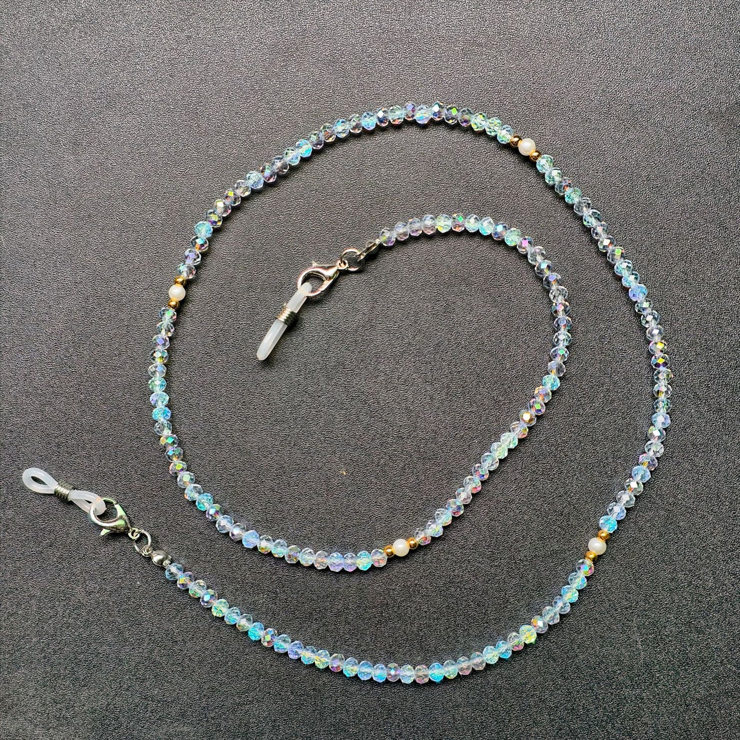 Elegante Brillenhalterkette mit Bunten Perlen Brehn