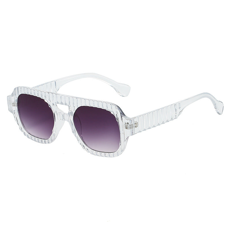 Damen modische Sonnenbrille im futuristischen Design mit strukturiertem Rahmen Brehn