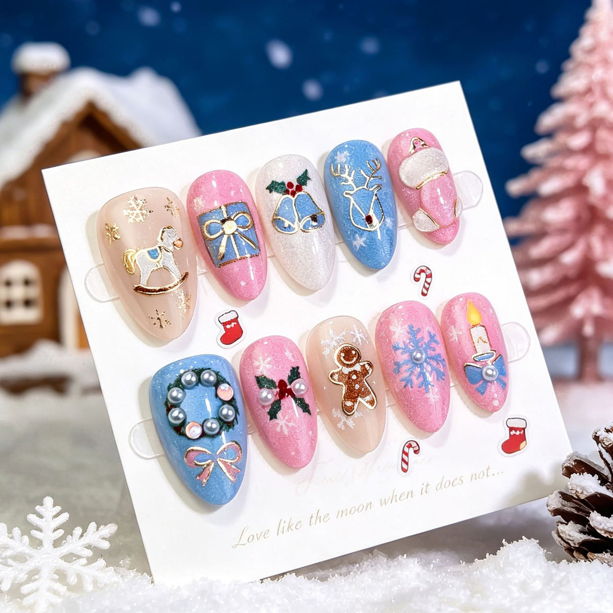 Festliches Themen-Press-On-Nagelkunst-Set Brehn