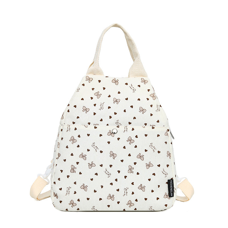 Cord-Rucksack mit Verspielten Motiven Brehn