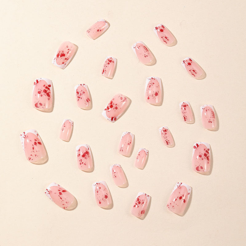 Künstlerische Blutstropfen Acryl-Nagelerweiterungen Brehn