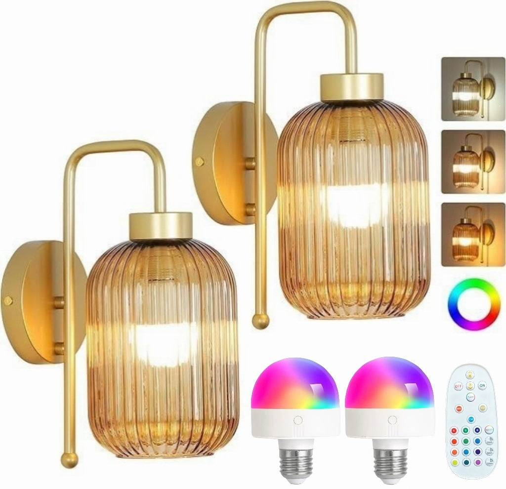 Elegante Glas-Wandlampe
