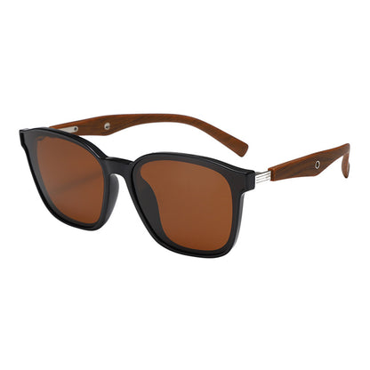 Damen stilvolle oversized Sonnenbrille mit hölzernen Akzenten Brehn