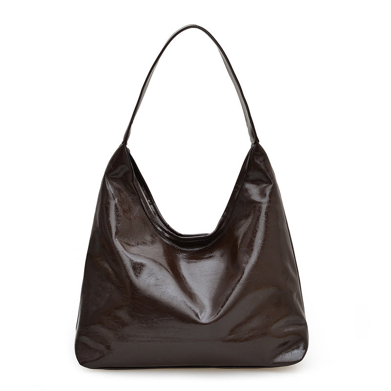 WoStylish Weiche Leder Hobo Tasche Brehn