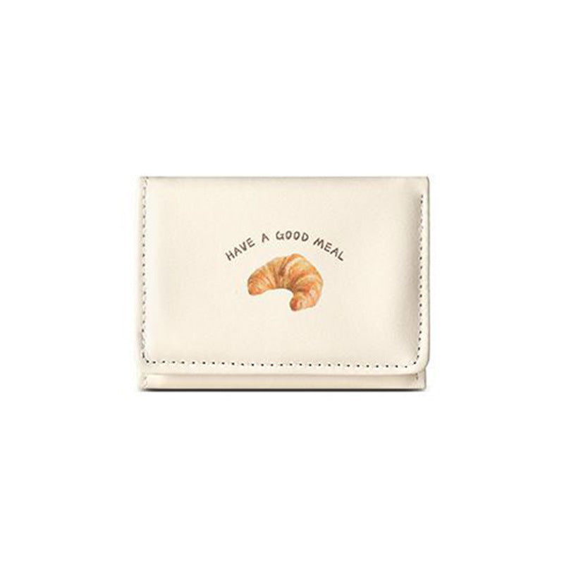 Croissant-Themen Leder Mini Wallet Brehn