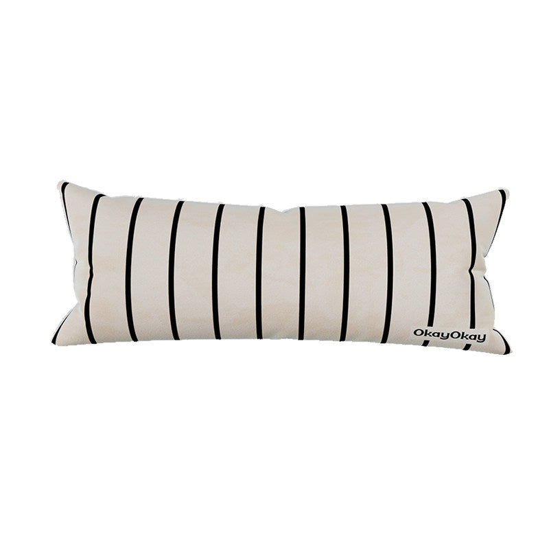 Square Velvet Striped Decorative Throw Pillow with Plush Insert