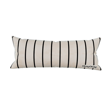 Square Velvet Striped Decorative Throw Pillow with Plush Insert