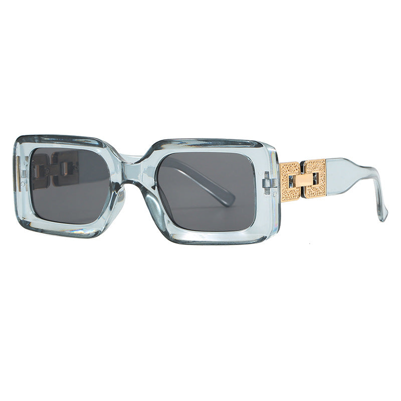 Damen Polygone Sonnenbrille mit glamourösem Verzierungsrahmen Brehn