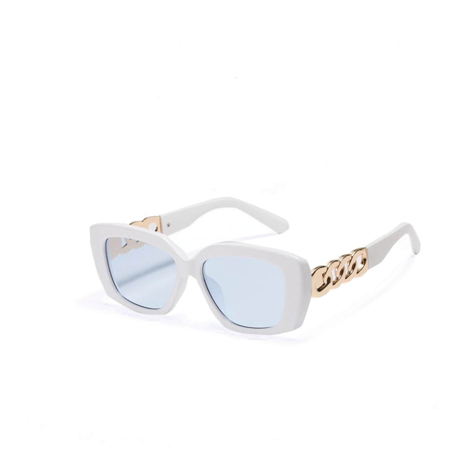 Damen elegante quadratische Sonnenbrille mit goldverziertem Rahmen Brehn