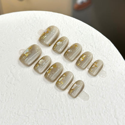Luxus Press-On Nail Art Set mit Glitter-Akzenten