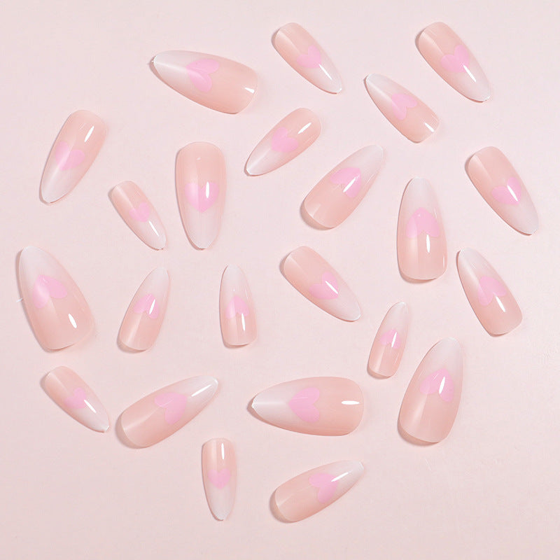 Herz-Akzent Press-On Nagelset Brehn
