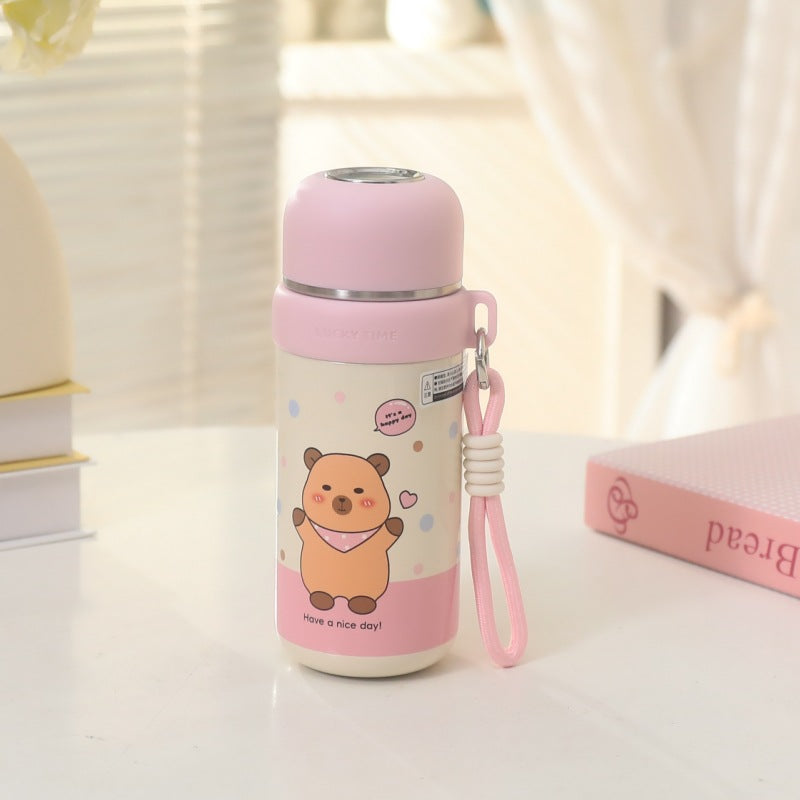 Damen Isolierte Thermosflasche mit lustigem Bärendesign Brehn
