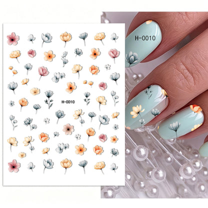 Florales Design Nagelkunst Aufkleber Set