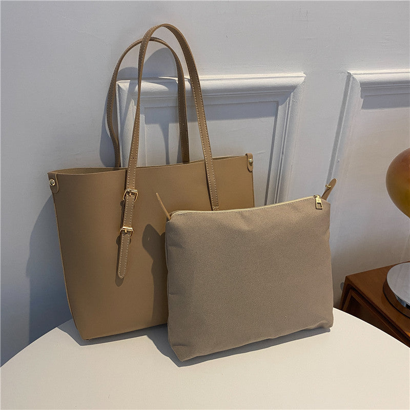 Elegante strukturierte Tote-Tasche mit abnehmbarem Täschchen