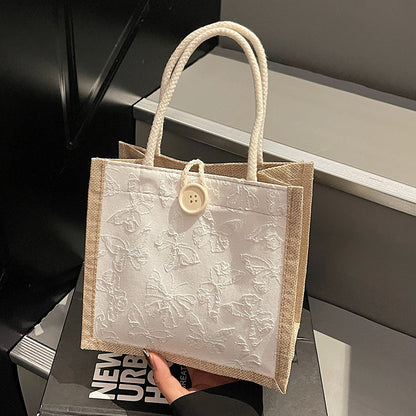 Schmetterling bestickte Stofftasche