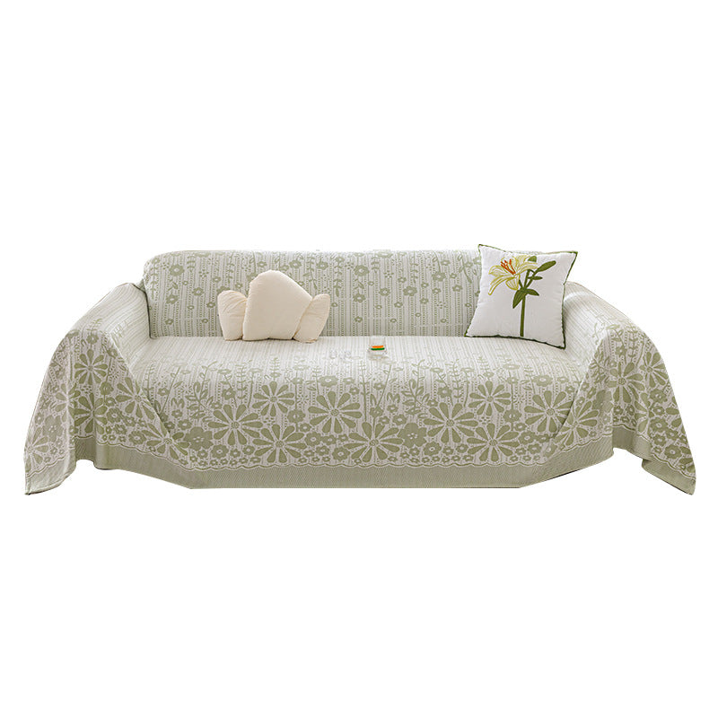Elegante Blüten Design Sofa Wurfdecke