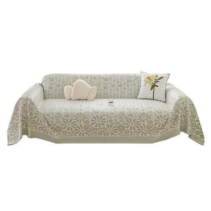 Elegante Blüten Design Sofa Wurfdecke