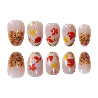 Herbst-Themen Press-On Nagel Set Brehn
