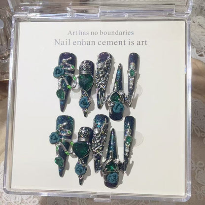 Gothic-Themen Press-On Nail Art Set