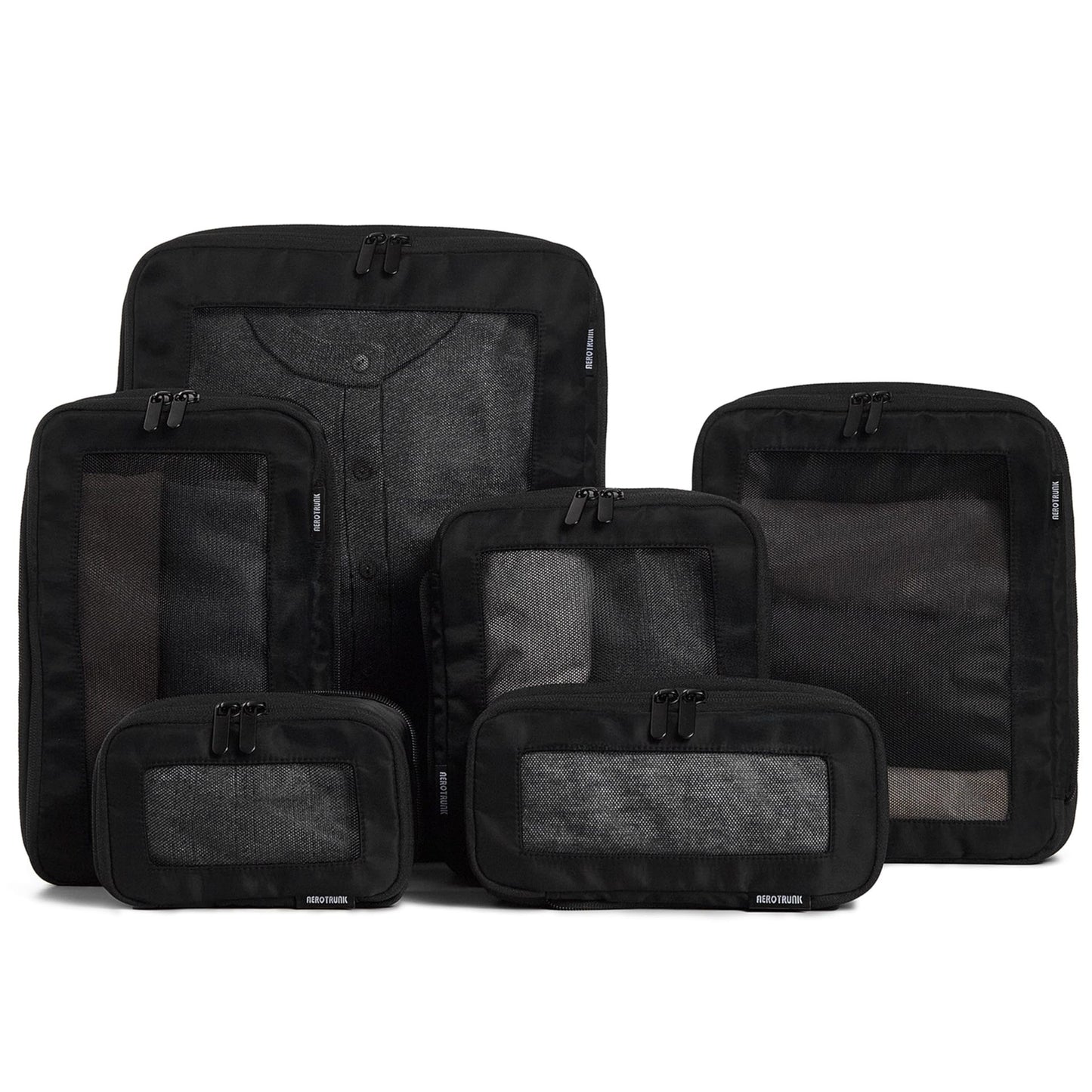 Unisex Aufbewahrungstaschen Set mit durchsichtigen Fächern Brehn
