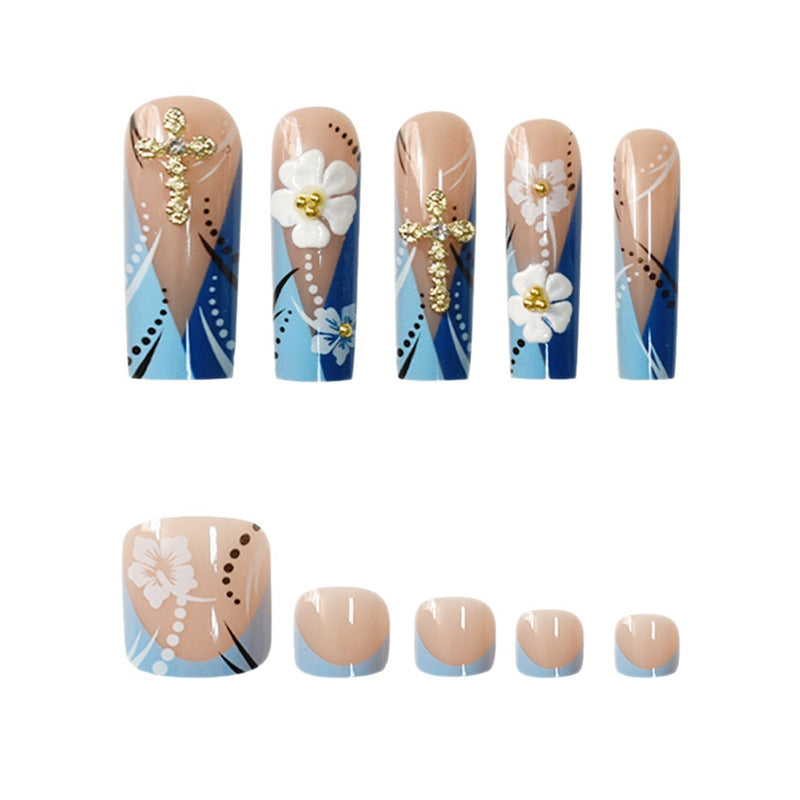 Dekorative Blumige Press-On Nail Art Extensions Brehn 1787913951