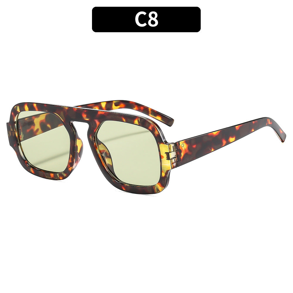 Bold Angular Square Frame Sonnenbrillen