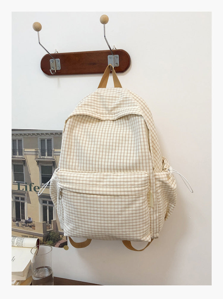 Gestreifter Muster Lässiger Schulrucksack
