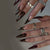 Kunstnagelset mit elegantem Leoparden- und Burgundy-Design Brehn