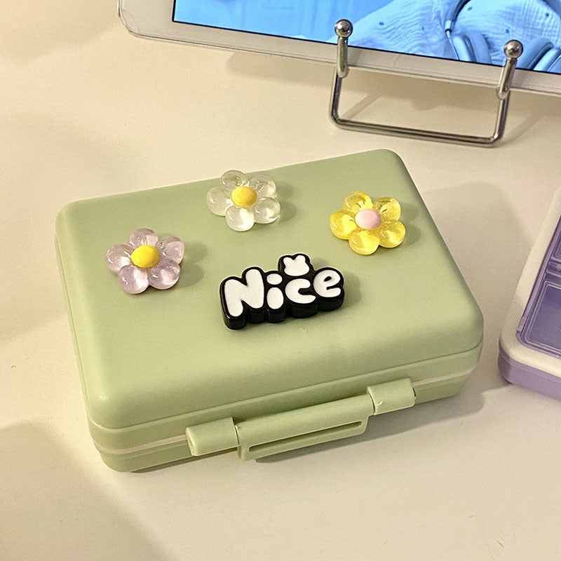 Praktische Aufbewahrungsbox mit Bunten Blumenapplikationen Brehn