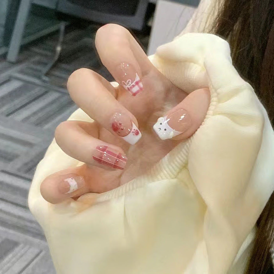 Niedliches Charakterdesign Press-On Nagelkunstset Brehn