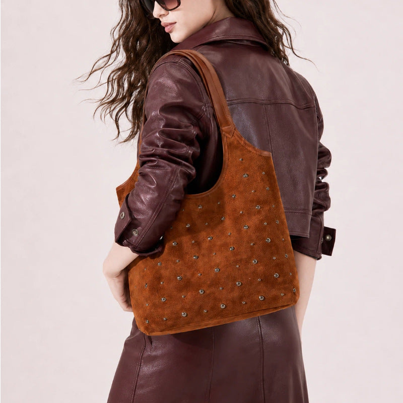 Elegante Wildleder Schultertasche