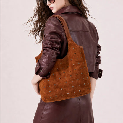 Elegante Wildleder Schultertasche