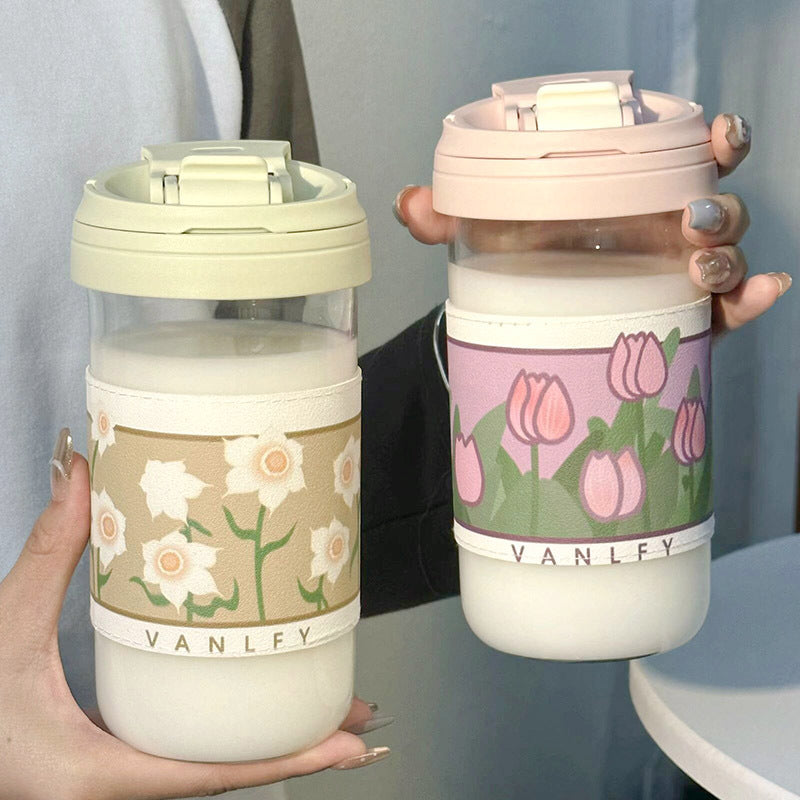 Damen Isoliertrinkbecher mit elegantem Blumenmuster Brehn
