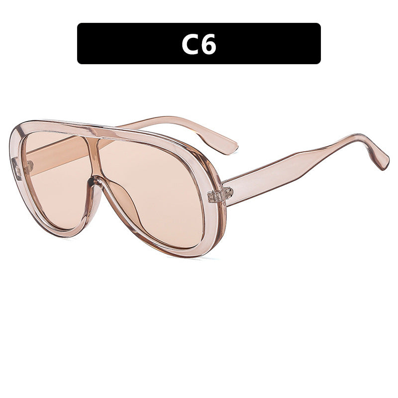 Damen futuristische Sportsonnenbrille mit breiter Sichtscheibe und UV-Schutz Brehn