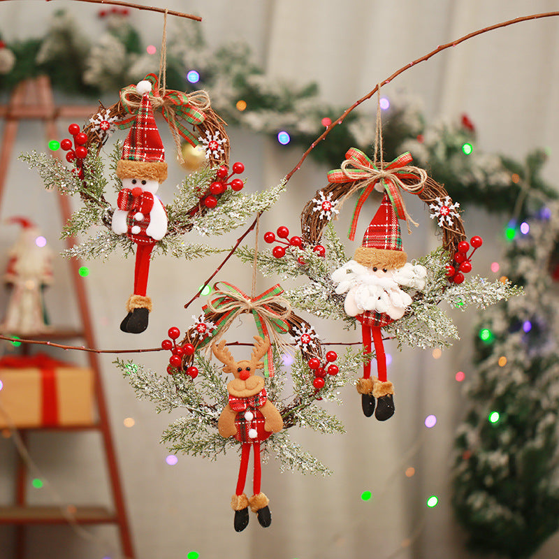 Weihnachtskranz Dekoration mit Schneemann-Design Brehn