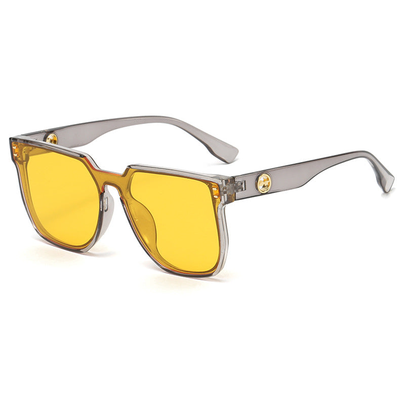 Damen auffällige Sonnenbrille mit markantem geometrischem Rahmen Brehn