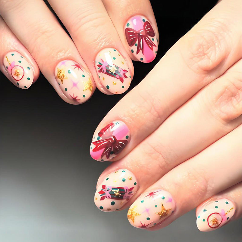 Kunstnagelset mit festlichen Schneemännern und Weihnachtsmotiven Brehn