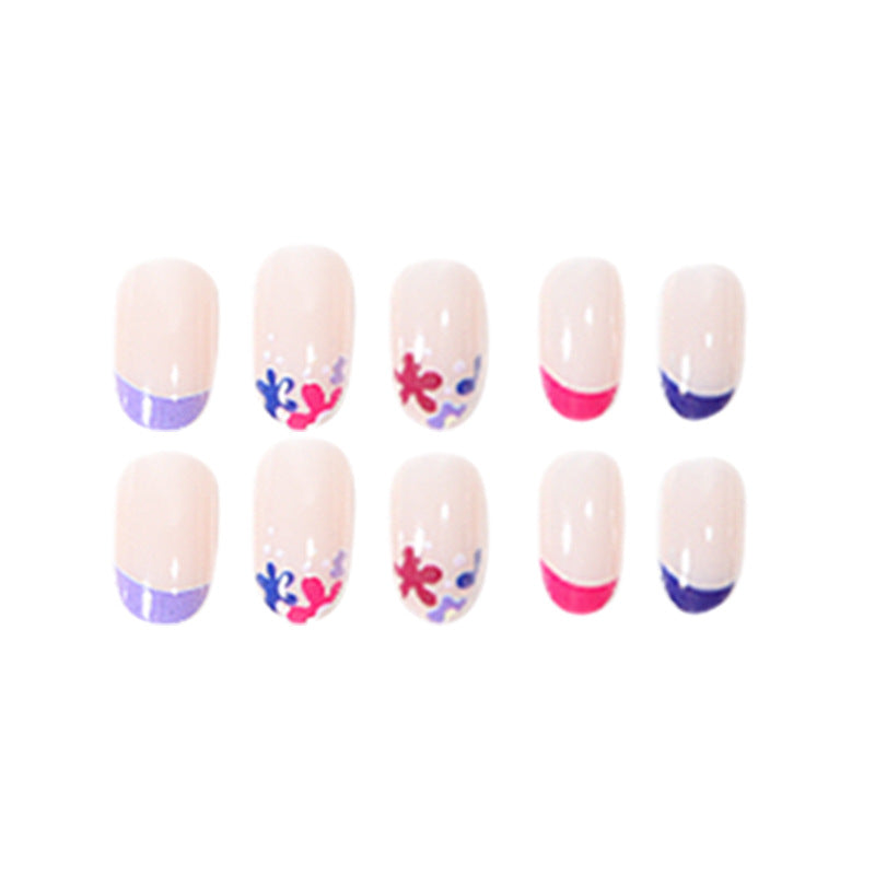 Blumengemusterte Press-On Nagelset Brehn