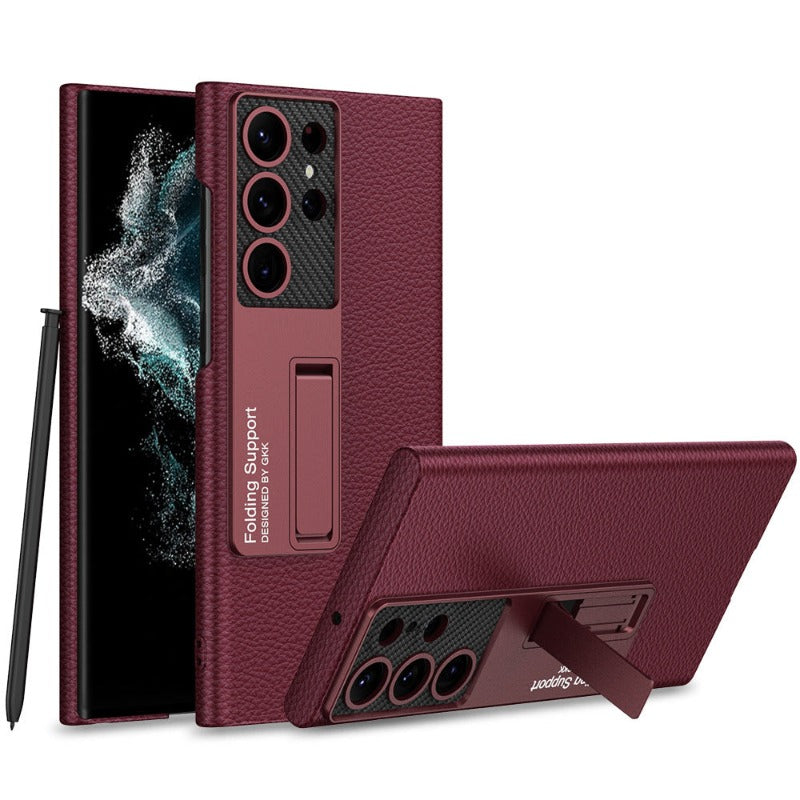 Brehn | Luxuriöse, ultradünne Leder-Telefonhülle, stoßfest, für Samsung Galaxy 23