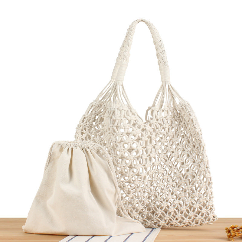 Handtasche Aus Robustem Handgeknüpftem Netzmaterial Brehn