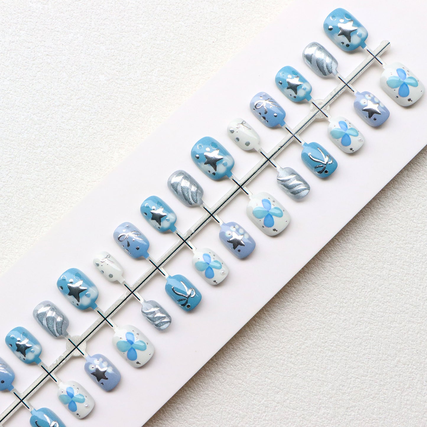 Künstlerisches Stern- und Bogen-Aufkleber-Nagelset Brehn