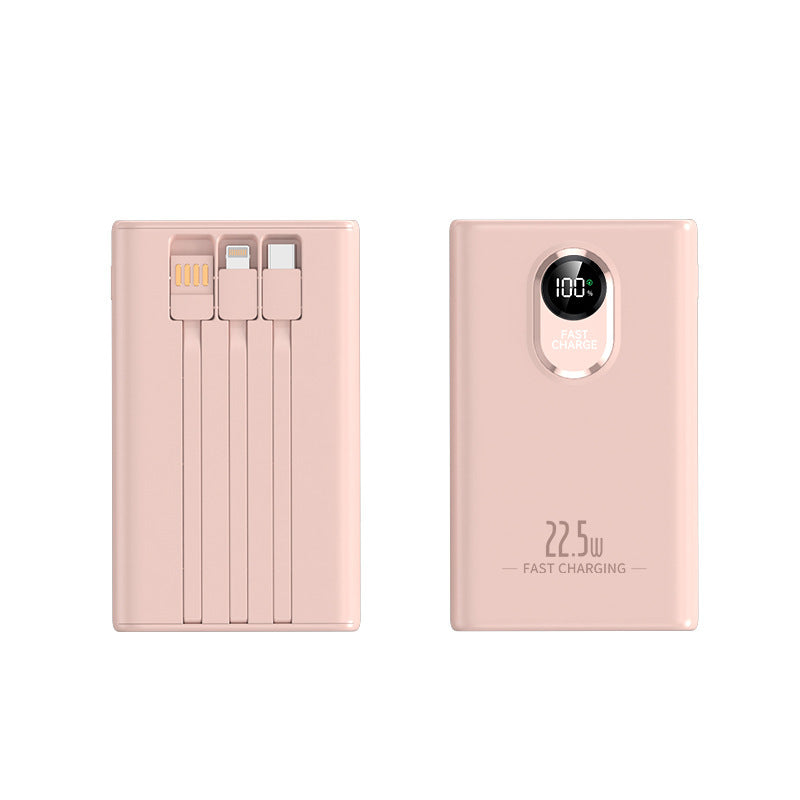 Tragbare Powerbank mit integriertem Multifunktionsladekabel und LCD-Anzeige Brehn