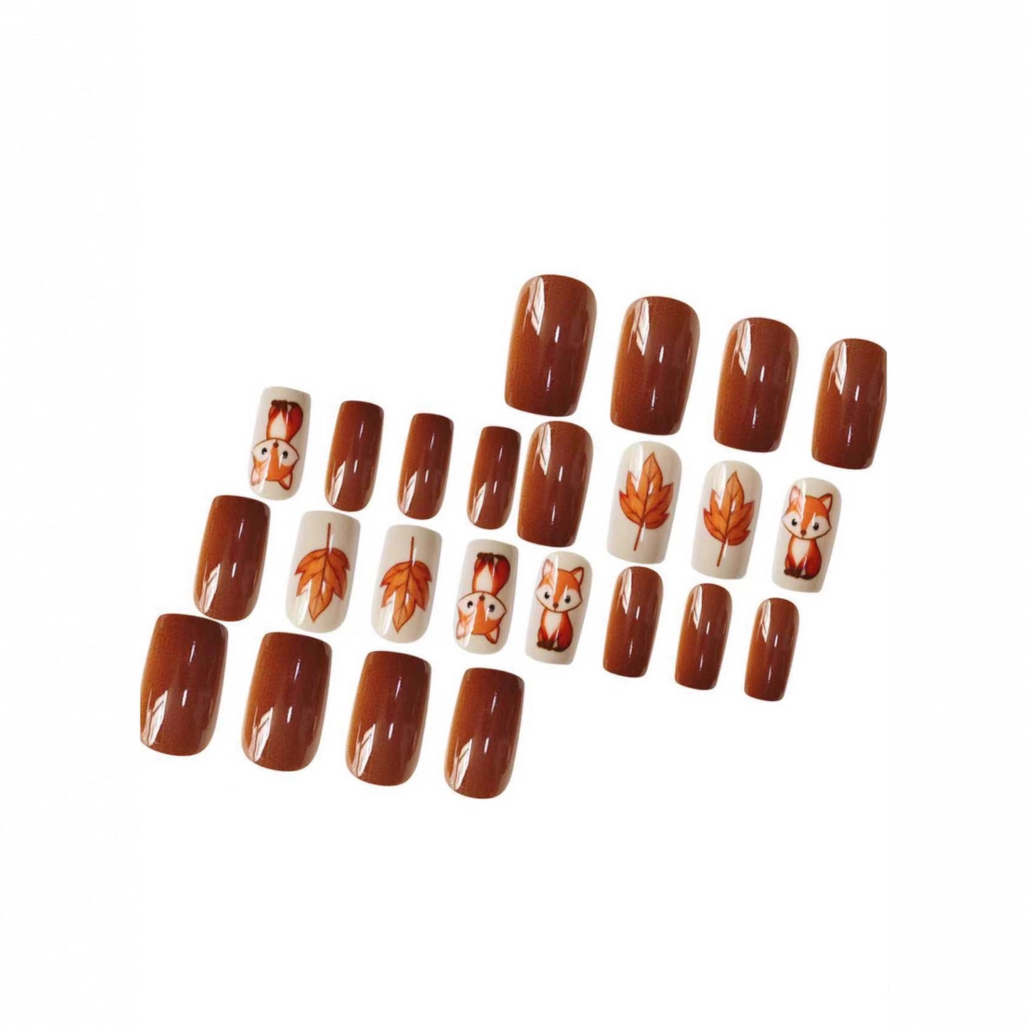 Thematic Fox und Blatt Nagelkunst Set Brehn